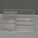 Cq acrylic 1 Pack Clear Skincare Organizer for Vanity,Stackable 2 Drawers Make Up Organizer,Cute Cosmetic Organizer for Vanity Jewelry,Hair Clip,Beauty,Skincare Product Dresser Acrylic Desk Organizer