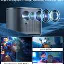 Miroir Mini Projector, Home HD Projector with Built-in Speaker, Auto Focus, Keystone Correction, Portable for Outdoor Movies, Compatible with Smartphone, TV Stick, Laptop, HDMI, USB
