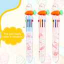 Kosiz 12 Pcs Easter Bunny Pens 0.5 mm Multicolor 10 in 1 Retractable Ballpoint Pens Animals Cute Cartoon Easter Gift for Students Coworkers Office School Supplies