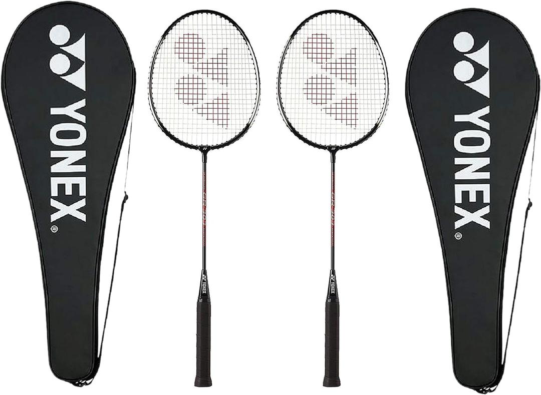 Yonex GR 303 Combo Badminton Racquet with Full Cover, Set of 2 (Black)