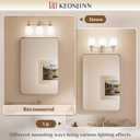 Keonjinn Brushed Nickel Bathroom Light Fixtures, 4-Light Vintage Vanity Lights for Mirror with Frosted Glass Shades, UL Listed E26 Base Reversible Vanity Lighting Fixtures for Wall(Bulbs Not Included)