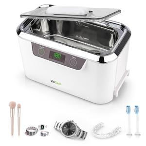 Ultrasonic Cleaner, Professional Ultrasonic Jewelry Cleaner for Diamond Ring, Silver, Gold, Earrings, Necklaces, Glasses, Denture, Retainer, Cpap, Coins, Mouthguard, Razors - VisiClean