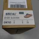 ONCAI Flip Flops for Women, Beach Thong Sandals Womens with Arch Support, Dressy Rhinestone Comfortable Yoga Mat and Non Slip Rubber Soles for Summer US Size 5-11 (8, Black/Khaki)