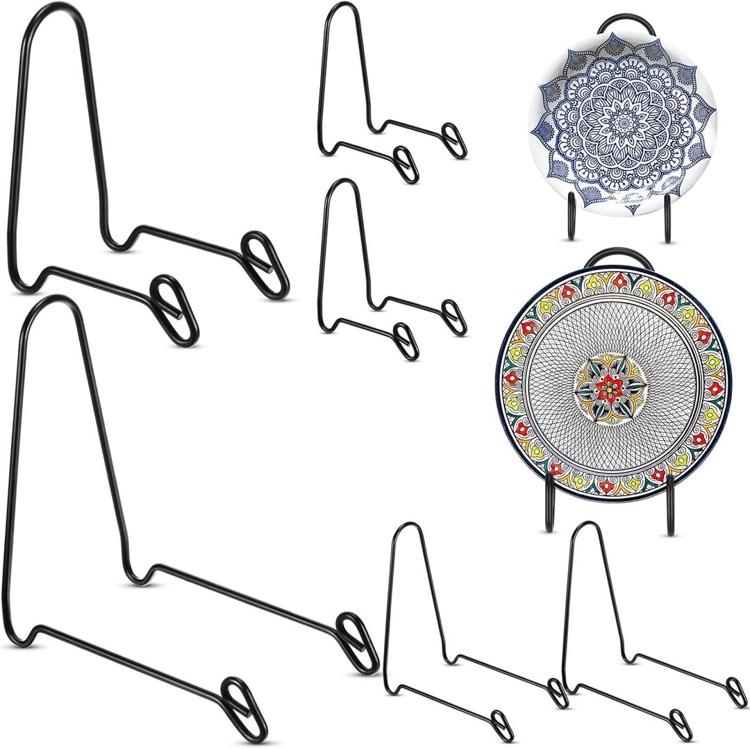 Blulu 6 Pcs Bowl Display Stands Iron Large Medium Size Dish Display Stand Bowls Holder for Deep Platters and Dishes