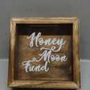 Juvale Honeymoon Fund Box Wedding Decorations for Reception - 7 x 7 Inch Wooden Rustic Wedding Card Box