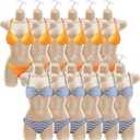 Kigley 12 Pcs Female Mannequin Torso Hanging Dress Form Flesh Colored Hollow Back Thickened Plastic Clothing Mannequin with Hanging Hook for Clothes Display, 31.1 x 16.1 Inch