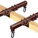 Swurfer Swingset Conversion Bracket - No Tree, No Problem, Convert Your Swingset to a Swurfset, Heavy Duty Horse Glider Bracket for Swing Set Attachment (Brown (2 Pack))