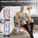 Ailaka Zipper Compression Socks for Men Women - 20-30 mmHg Close Toe Knee High Medical Compression Socks with Zipper, Zip Up Socks for Varicose Veins, Edema, Recovery, Pregnant, Nurse(X-Large)