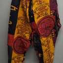 Men's Aladdin Hippie Harem Pants Loose Cotton Linen Drop Crotch Trousers Casual Baggy Elastic Waist Yoga Pants (30)