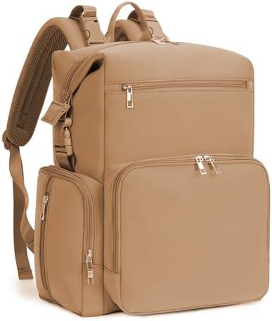 CEI-CEI Neoprene Diaper bag Backpack Waterproof Baby Changing Bags for Mom and Dad with Changing Pad Large Travel Maternity Tote with Insulated Pockets and Organised Compartments (Oat) 