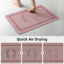 Chakme Bathroom Mat Rug 24x16, Ultra Thin Magic Mat Non Slip Quick Dry Absorbent Bath Mat for Bathroom Floor, Pink, 24"x16"