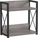 Giikin Coffee Bar Accessories, 2 Tier Spice Rack for Counter, Gray Kitchen Countertop Organizer (Grey, L)