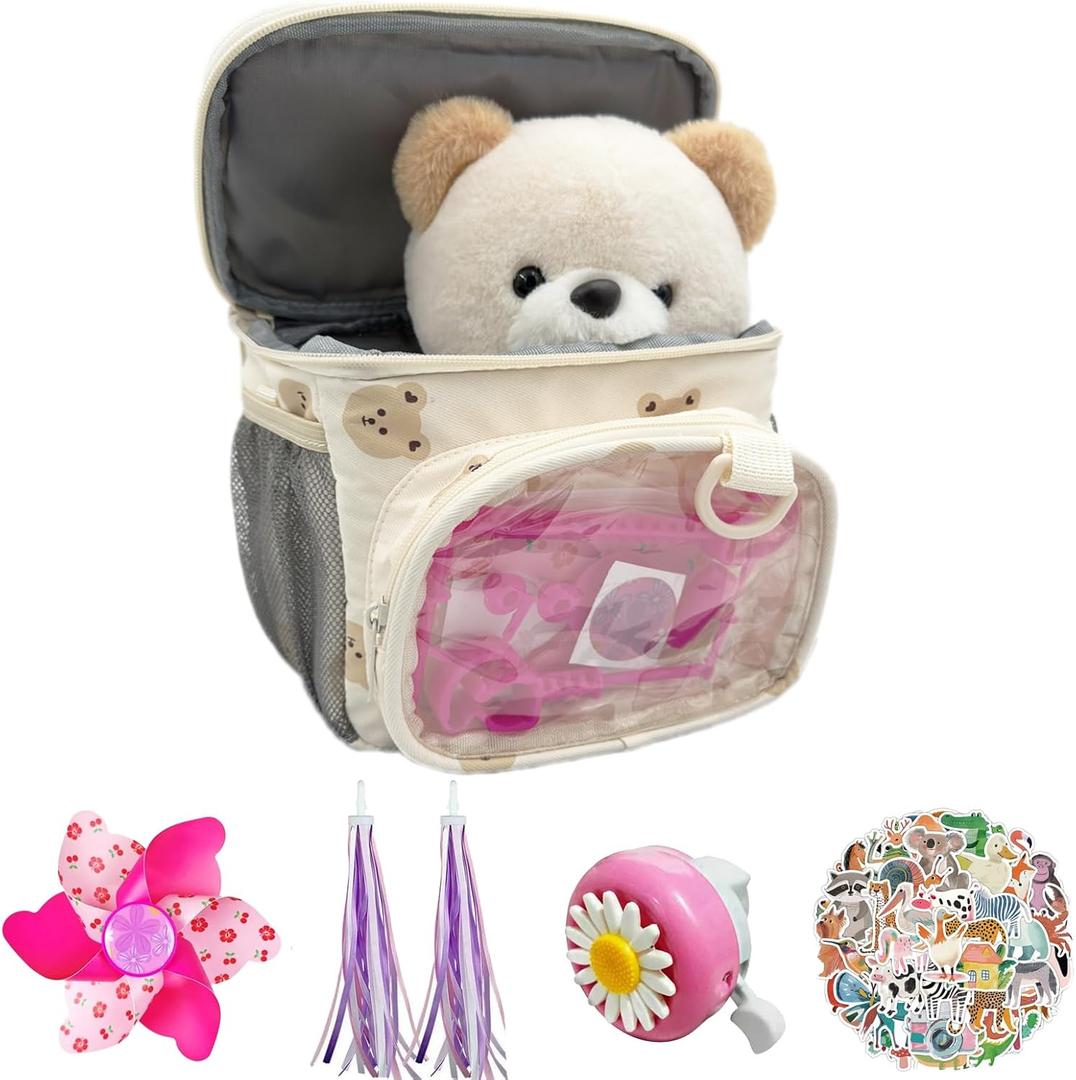 Kids Bike Basket, Bike Basket Front Bikehandlebar Bag for Girl Boys,Applicable to Most Children's Bicycles, Scooters, and tricycles, Multifunctional Bike Accessories for Kids.