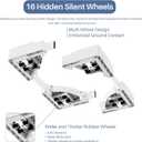 Adjustable Appliance Rollers Heavy Duty, Mobile Mini Fridge Stand Washer and Dryer Stand with 16 Hidden Silent Locking Wheels, Anti Vibration Washing Machine Pedestal Multi-Functional Base for Dryer