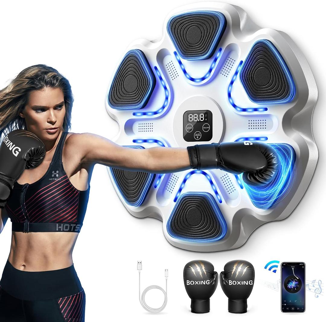 Music Boxing Machine with Gloves for Adults Boxing Machine Wall Mounted Music, Smart Connection Boxing Equipment for Home and Gym, Training Machine with Electronic Wall Mounted
