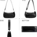 Shoulder Bag for Women Cute Hobo Purses and Handbags Retro Clutch Underarm Purse with 2 Removable Strap (Black)