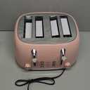 Mueller Retro Toaster 4 Slice with Extra Wide Slots Bagel, Defrost, and Cancel Function, 6 Browning Levels, Dual Independent Controls, Removable Crumb Tray and High Lift Levers, Pink
