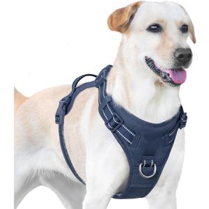 No Pull Dog Harness, Reflective Puppy Vest for Small Medium Large Sized Dog(Prussian Blue,L) (L(Neck:20.9-31.5",Chest:24.8-37.4"))