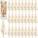 80 Pieces Faux Flowers for Floating Candles Centerpiece 6 x 2 Inch Vase Filler Filling in Floating Candles Mini Flower Filler for Wedding Dinning Table Party Home Bar Restaurant Decoration(Gold)