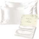 Yanibest Satin Pillowcase, King Size Pillow Cases Set of 2 - Silk Pillow Cases for Hair and Skin with Zipper, Silk Pillow Cases King for 20"x36", Exquisite Packaging for Women Men