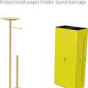 FEILERN Toilet Paper Holder Stand for Bathroom Floor Standing Toilet Roll Dispenser Storages 4 Reserve Rolls, with Top Storage Shelf for Cell Phones, Wipe, Wallet and More(Gold)