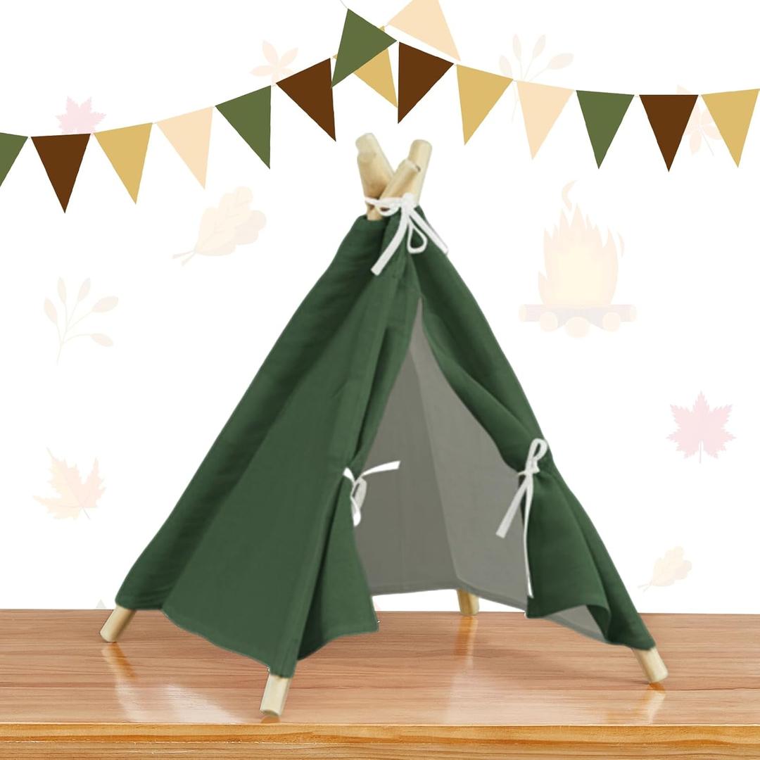 Camping Themed Party Decorations Camping Party Tents Centerpiece Camper Birthday Supplies for Boy Girl Theme Birthday Baby Shower Indoor Outdoor Decor(Dark Green)