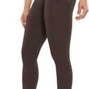 ENERBLOOM Workout Leggings with Pockets for Women High Waist Yoga Pants 25" Cream Soft Lightweight Athletic Gym Tights (X-Small, Brown)