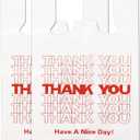 YoYoRain White Thank you T shirt bag, Grocery shopping bag Reusable and Disposable Supermarket Bag 11''x6''x21'' 100PCS (Large)