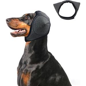 Adhiper Upgrade Dog Ear Muffs Wraps Noise Protection Quiet Ears, Elastic Waterproof Dog Ear Covers for Grooming, Bath, Drying, Swim & Anxiety Relief Reserved Ear Room Design (Gray/Small)