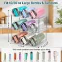 Stackable Water Bottle Organizer for Stanley 40 oz Tumbler, Large Compartment Water Bottle Holder for Cabinet, Clear Tumbler Organizer for Kitchen Countertop Pantry, 4 Pack