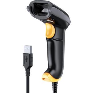 TEEMI 2D Barcode Scanner USB Wired Virtual COM Handheld Automatic QR Data Matrix PDF417 Maxi IMB bar Codes Imager Global Shutter Computer Screen Scan for Windows Mac and Linux PC POS, No Stand