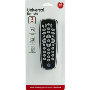 GE 34456 General Electric TV DVD Cable 3-Device Universal Remote Control