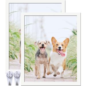 8x10 Picture Frame Set of 2, White Photo Frames High Transparent Wall Gallery Desktop Horizontal Vertical for Canvas Collage Photo Poster Certificate 8 x 10 inches