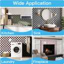 Art3d 10-Pack Heavy-Duty Peel and Stick Backsplash, 12x12 Inch Self-Adhesive Wall Tile Stick on Kitchen Countertop, Black & White
