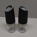 Gravity Electric Salt and Pepper Grinder Set, Battery Powered LED Light One Hand Automatic Operation, Adjustable Coarseness Mill Grinders Shakers Black (A.Black 2p)