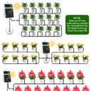 Solar Automatic Drip Irrigation System, 15 Pot Self Watering System with 2200mAh, IPX5 Waterproof, USB-C & Solar Charging, Timer Modes for Indoor/Outdoor Garden, Balcony & Patio