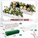 Dandat 2 Set Wood Boxes for Centerpieces 16x4 Inch Rectangle Wooden Planter Box Rustic Wooden Planters with Removable Plastic Liner Floral Foam Blocks for Christmas Wedding Home Garden Decor(White)