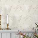 Heroad 17.3inx32.8ft Beige Wallpaper Floral Peel and Stick Wallpaper Delicate Flower Contact Paper for Cabinets Drawers Waterproof Removable Wall Paper Self Adhesive Stick on Walls Decor Vinyl Roll