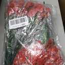 Lnoicy 24 Pcs Artificial Flowers for Outdoor,Plastic Flowers Decoration, UV Resistant Faux Flowers Shrubs, Artificial Plants for Indoor Outside Garden Home Wedding Farmhouse(Red)