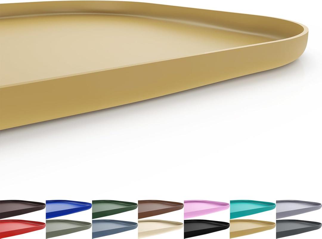 SMILOOL Silicone Pet Feeding Mat with Raised Edge for Food and Water, Dog Bowl Mats, Cat Bowls Placemat with High Lip for Floor Waterproof, Rubber Tray for Cats and Dogs 22 x 14 x0.8 Beige