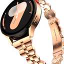 GELISHI 20mm Watch Bands Compatible with Galaxy Watch 7 6 5 4 Band 40mm 44mm for Women, Slim Stainless Metal Band Quick Release Strap for Galaxy Watch 6 Classic 43mm 47mm/Watch 4 Classic 42mm 46mm