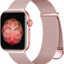 Zedoli Metal Band Compatible with Apple Watch Band 40mm 38mm 41mm 45mm 44mm 42mm 46mm for Women Men, Stainless Steel Milanese Mesh Loop Magnetic Wristbands for iWatch Series 11 10 9 8 7 6 5 4 3 2 1 SE (Rose Pink Gold)