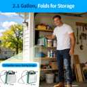 Battery Powered Sprayer 2 Gallon, 7.4V Foldable Electric Pump Sprayer, Weed Sprayer with Waterproof Rechargeable Handle, 5 Mist Nozzles, Retractable Wand, Adjustable Strap for Lawn, Garden, Yard