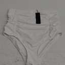 Tempt Me Women's High Waisted Swimsuit Bottom Tummy Control Ruched Bikini Bottom Vintage Swim Bottom Tankini Briefs< white, L