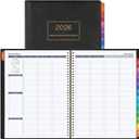 2026 Appointment Book & Planner - 2026 Daily Hourly Planner, JAN 2026 - DEC 2026, 8.5" x 11", 2026 Weekly Appointment Book, 2026 Planners with 15-Minute Interval, Leather Cover, Colorful Tabs - Black
