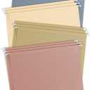 Smead Poly Plastic Hanging File Folders for Documents with Tabs, Letter Size, 0.5 Inch Expansion, File Cabinet Organizer for Filing Cabinets, Assorted Dawn Colors, 12 Pack, Office Supplies (10524)