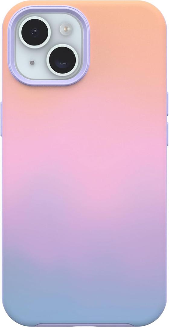 OtterBox iPhone 16e, 15, 14, & 13 Symmetry Series Case - Soft Sunset (Purple), Snaps to MagSafe, Ultra-Sleek, Raised Edges Protect Camera & Screen