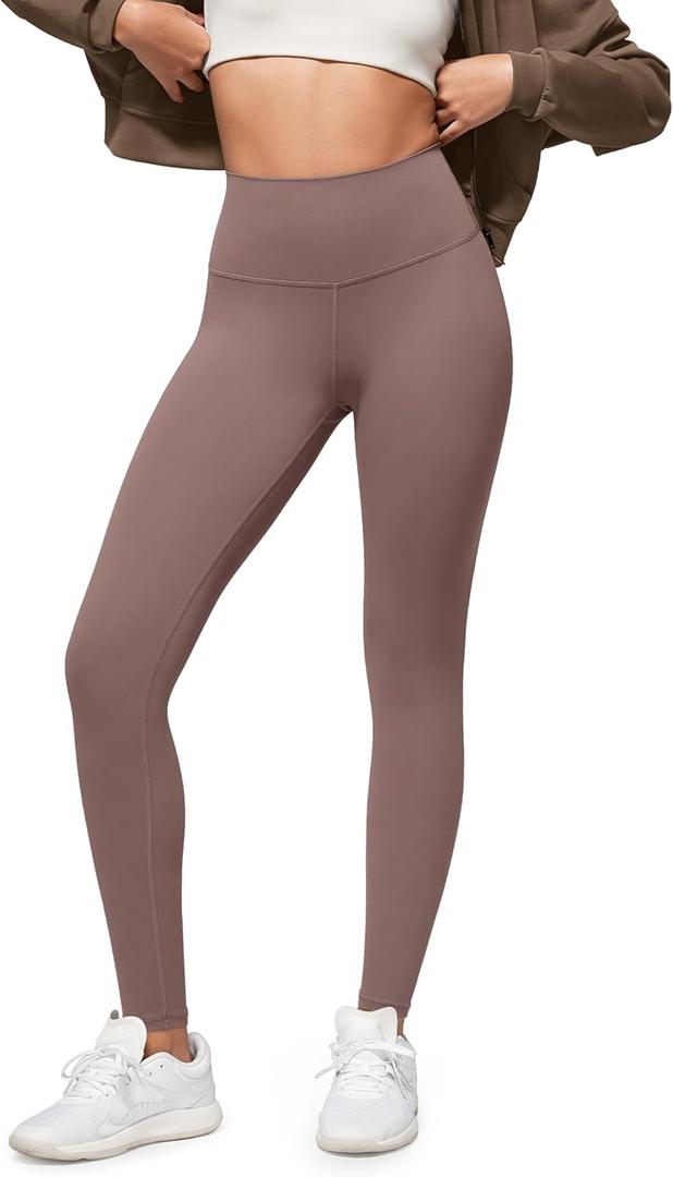 ODODOS Buttery Soft Lounge Yoga Leggings for Women 23" / 25" /28" High Waist Yoga Pants (Medium, Purple Taupe)