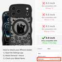 Wavy Case for iPhone 17 Pro Max Case with Stand [Compatible with MagSafe] Cute Black Cat & Floral & Butterflies Pattern Design, Kawaii 360 Magnetic Ring Kickstand Phone Cover for Women Girls