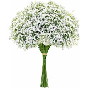 10PCS 21-inch Sturdy Artificial Babys Breath Flowers - Non-Shedding Design for Wedding/Home Decor, Realistic Faux Gypsophila with Reinforced Stem Base
